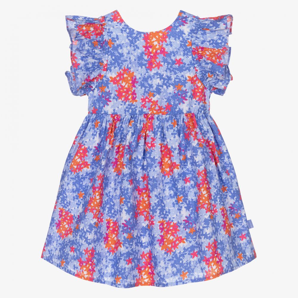 Tutto Piccolo - Blaues Kleid mit Blumenmuster (M) | Childrensalon