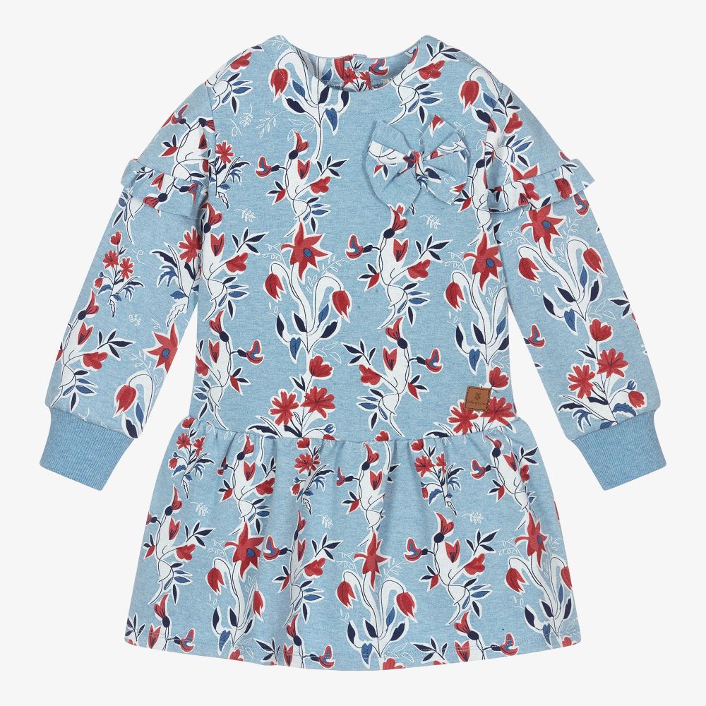 Tutto Piccolo - Blaues Kleid mit Blumen-Print (M) | Childrensalon