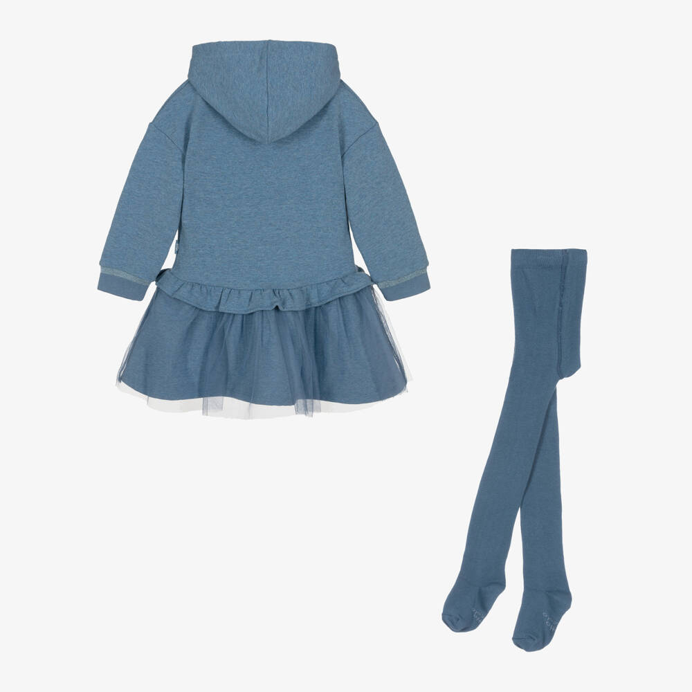 Tutto Piccolo-Girls Blue Jersey Dress Ensemble | Childrensalon Outlet