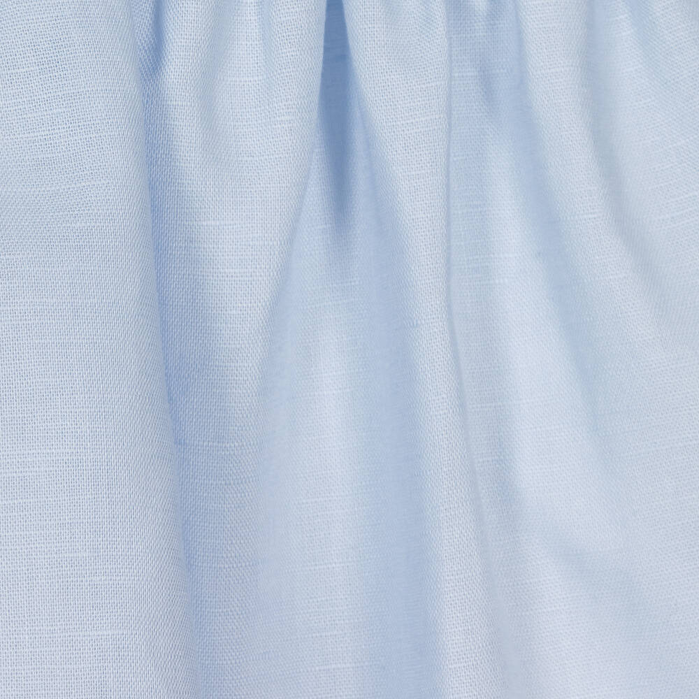 Tutto Piccolo-Girls Blue Linen & Cotton Dress | Childrensalon Outlet
