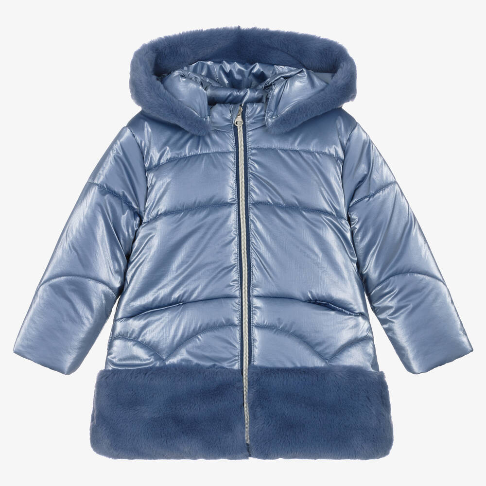 Tutto Piccolo - Girls Blue Padded Coat | Childrensalon