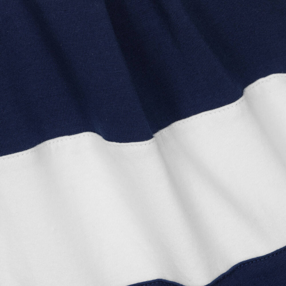 Tutto Piccolo-Girls Blue Stripe Cotton Dress | Childrensalon Outlet