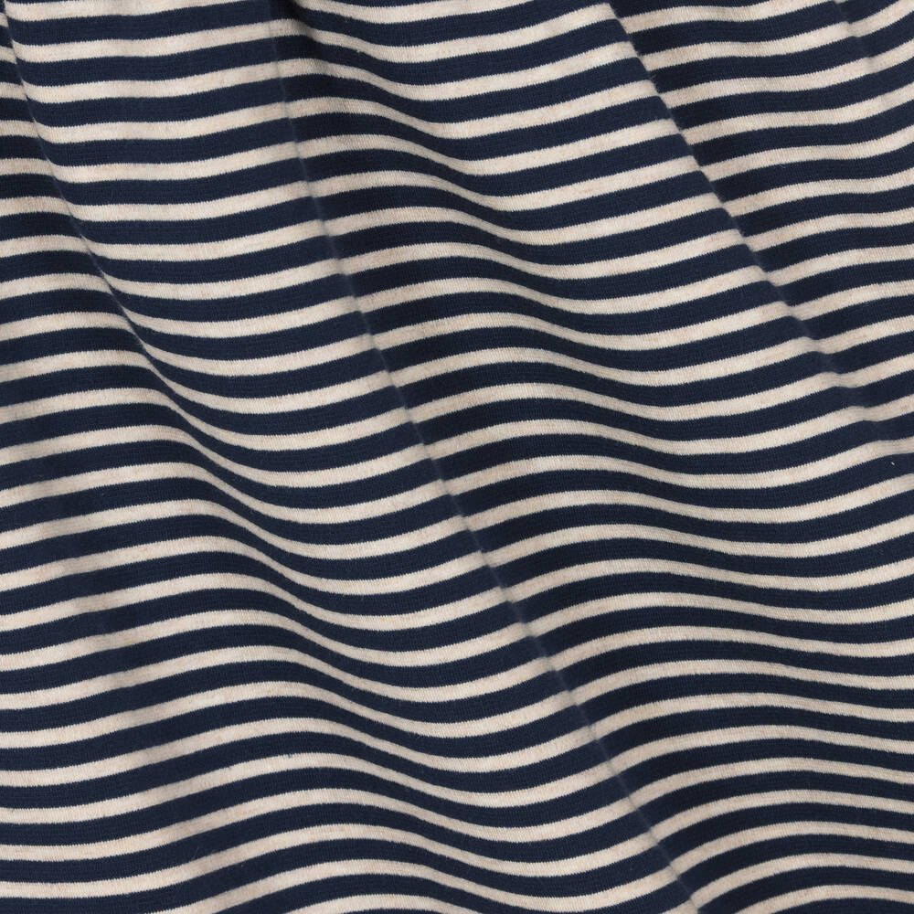 Tutto Piccolo-طقم فستان وكولون قطن مقلم لون كحلي وعاجي | Childrensalon Outlet