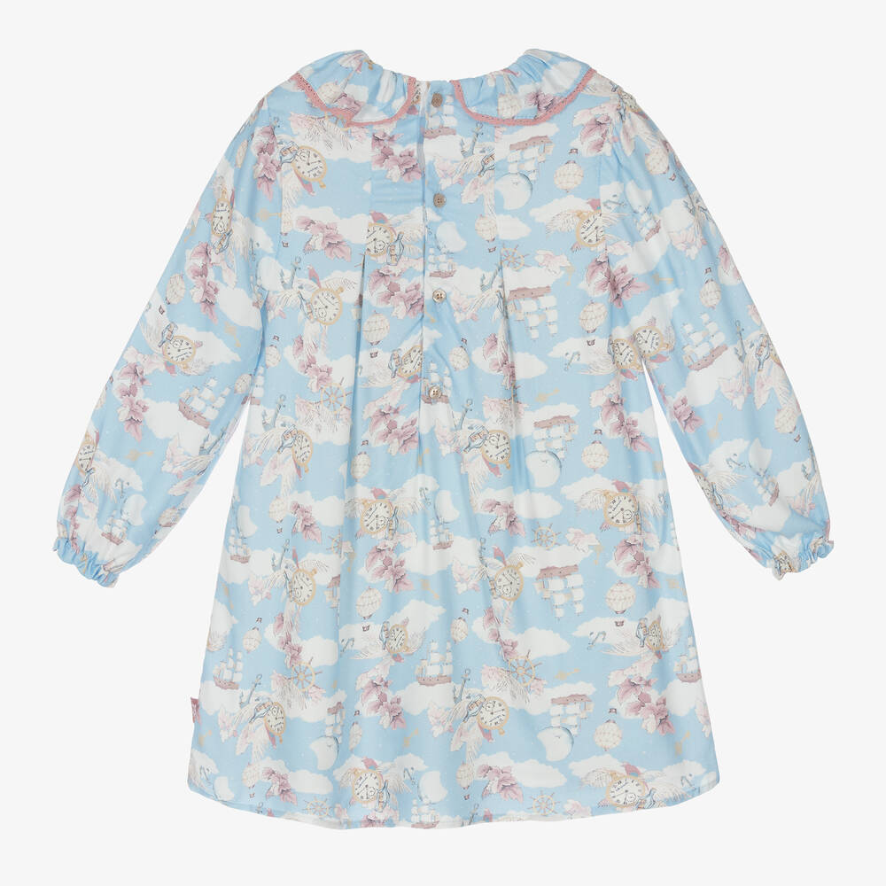 Tutto Piccolo-Girls Blue Viscose Dress Set | Childrensalon Outlet
