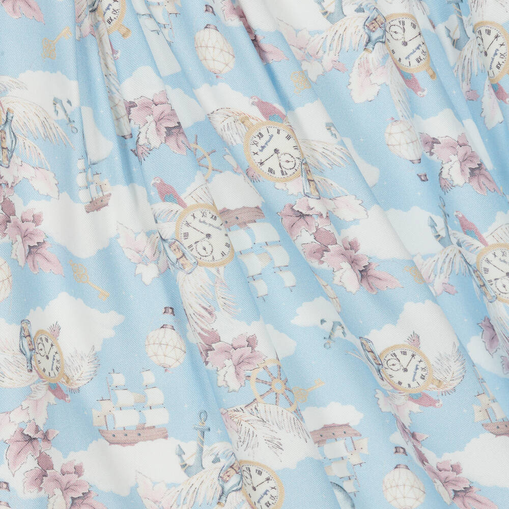 Tutto Piccolo-Girls Blue Viscose Dress Set | Childrensalon Outlet