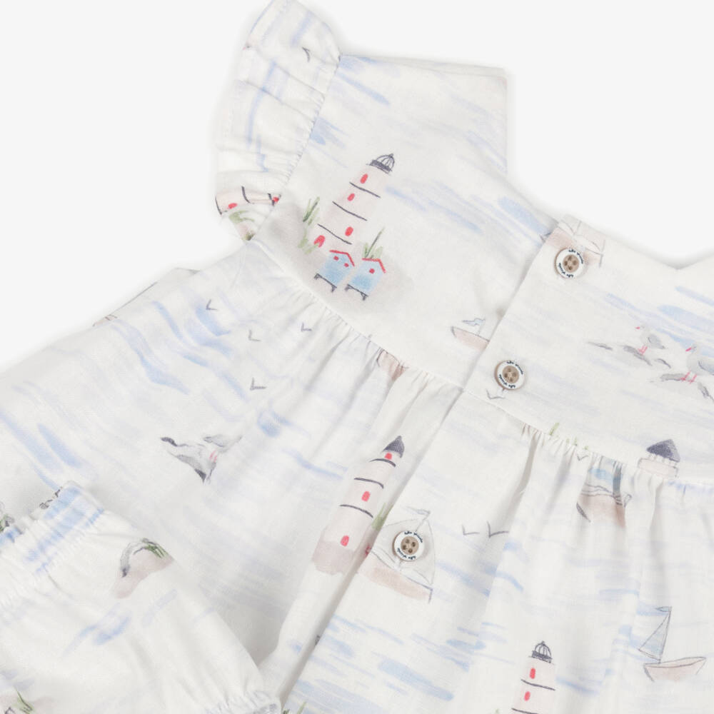 Tutto Piccolo-Girls Blue & White Nautical Dress | Childrensalon Outlet