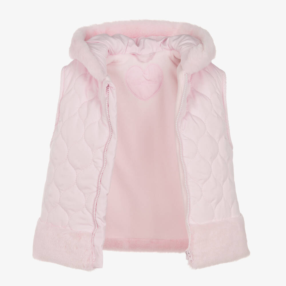Tutto Piccolo-Girls Blush Quilted Hooded Vest | Childrensalon Outlet