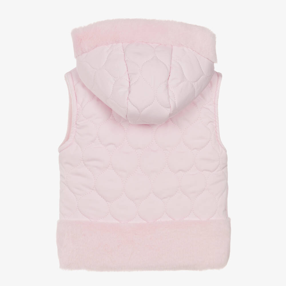 Tutto Piccolo-Girls Blush Quilted Hooded Vest | Childrensalon Outlet
