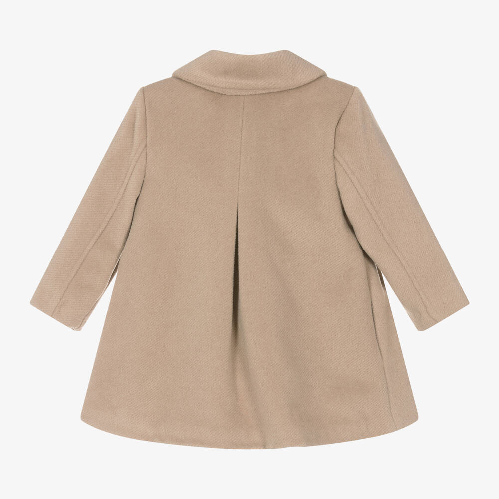 Tutto Piccolo-Girls Classic Beige Felted Overcoat | Childrensalon Outlet