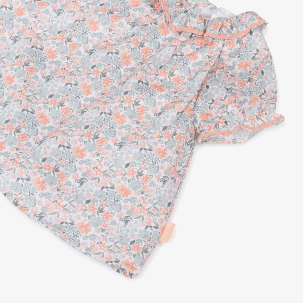 Tutto Piccolo-Коралловое платье с цветочным узором и трусики для девочек | Childrensalon Outlet