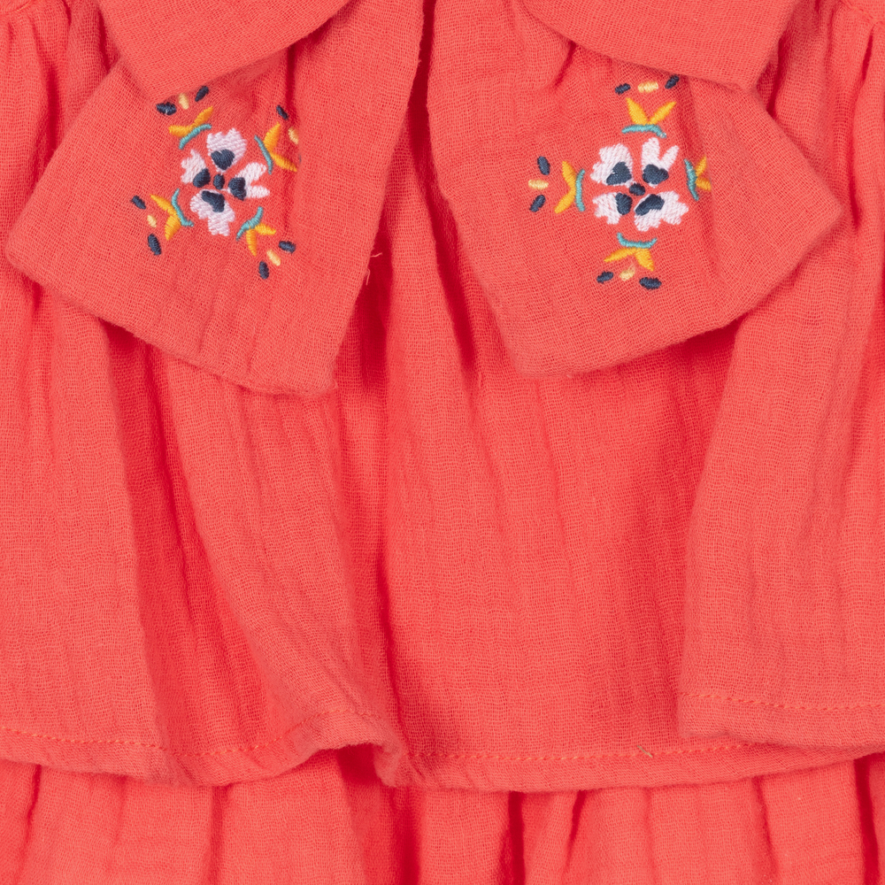 Tutto Piccolo-طقم شورت وتوب قطن لون أبيض وأحمر للبنات | Childrensalon Outlet