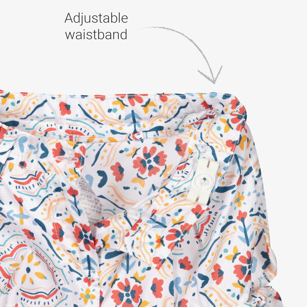 Tutto Piccolo-طقم شورت وتوب قطن لون أبيض وأحمر للبنات | Childrensalon Outlet