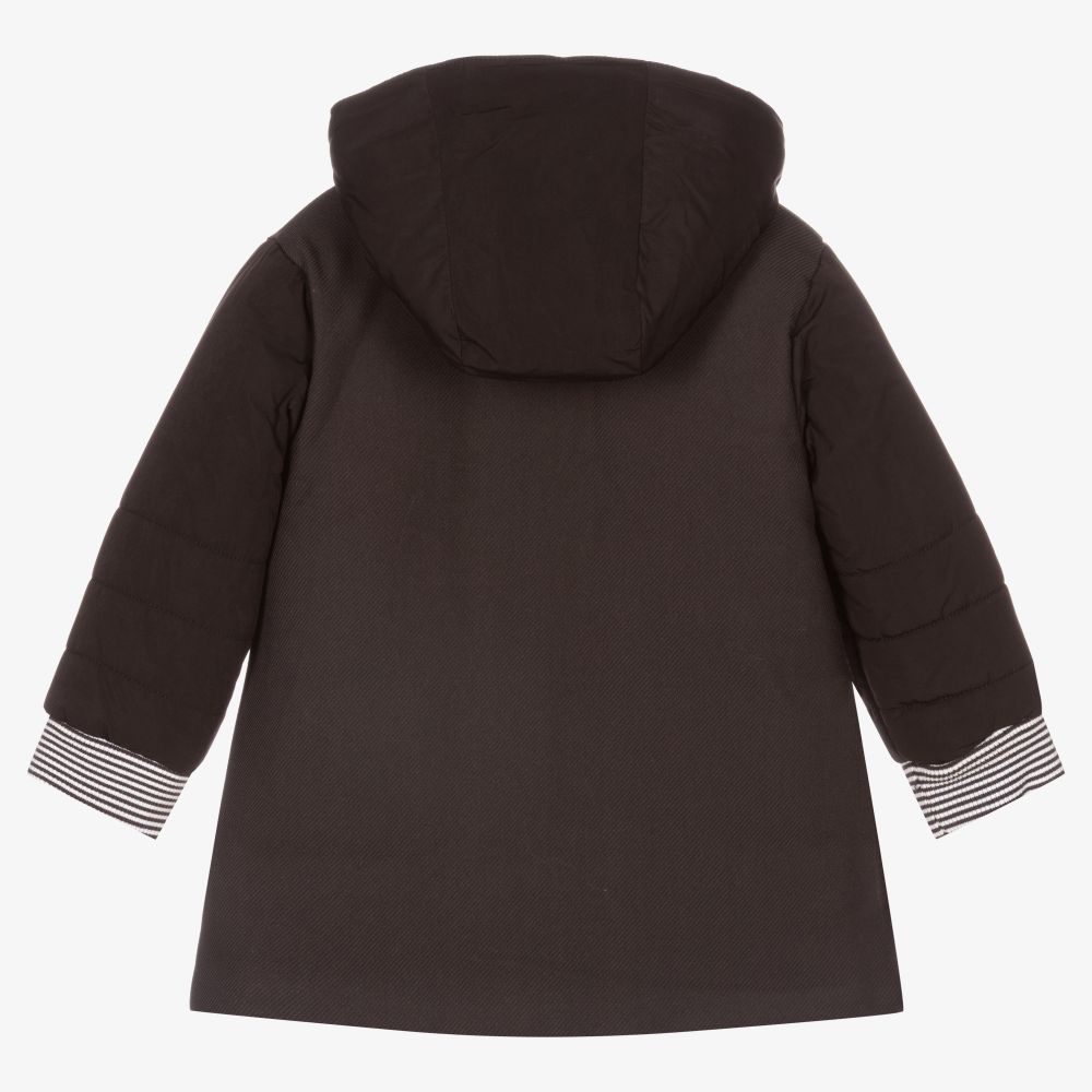 Tutto Piccolo-Girls Dark Grey Padded Coat | Childrensalon Outlet