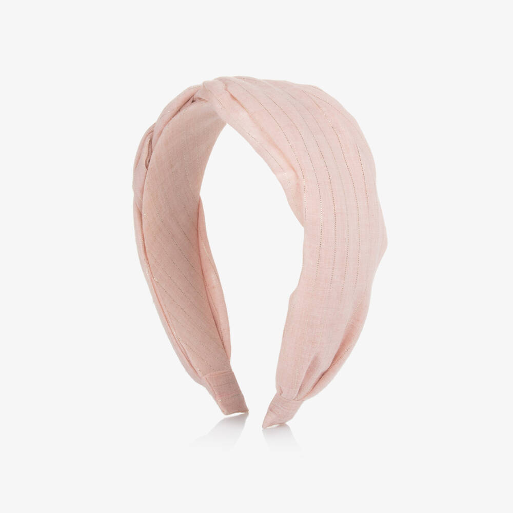 Tutto Piccolo-Girls Dusky Pink Woven Hairband | Childrensalon Outlet