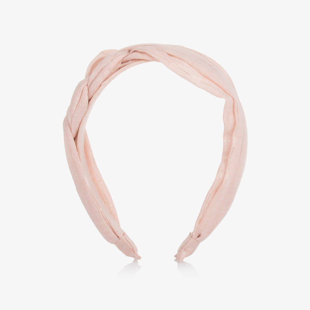 Tutto Piccolo-Girls Dusky Pink Woven Hairband | Childrensalon Outlet