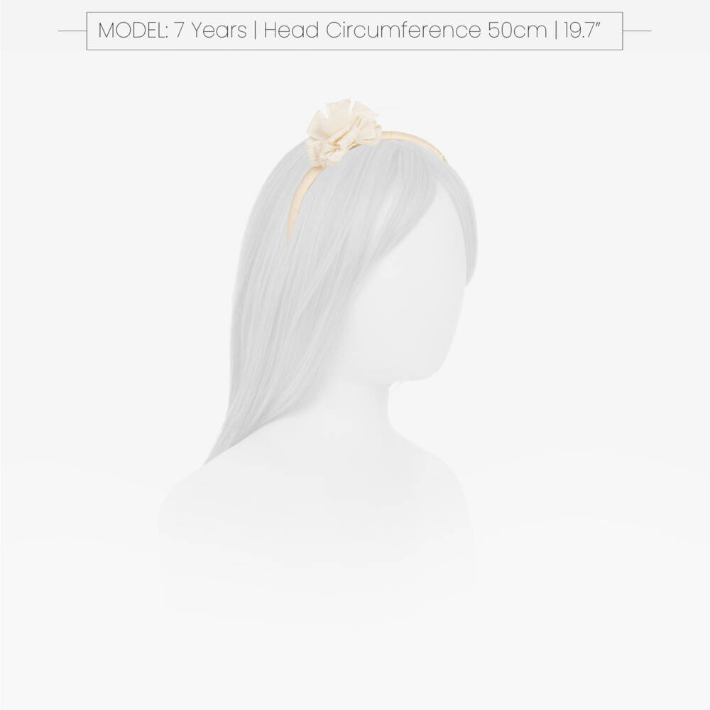 Tutto Piccolo-طوق شعر عاجي أنيق للبنات مزين بالورود | Childrensalon Outlet