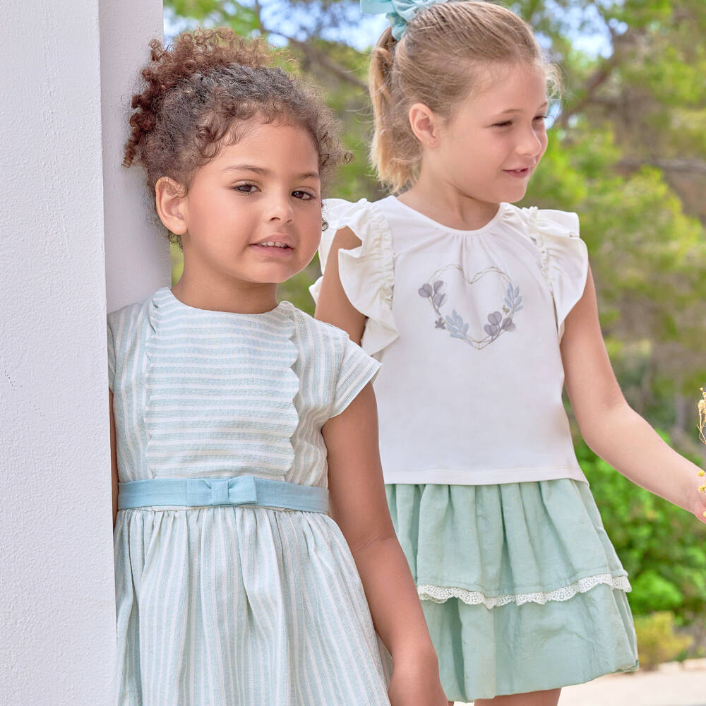 Tutto Piccolo-Изумрудный хлопковый ансамбль для девочек | Childrensalon Outlet