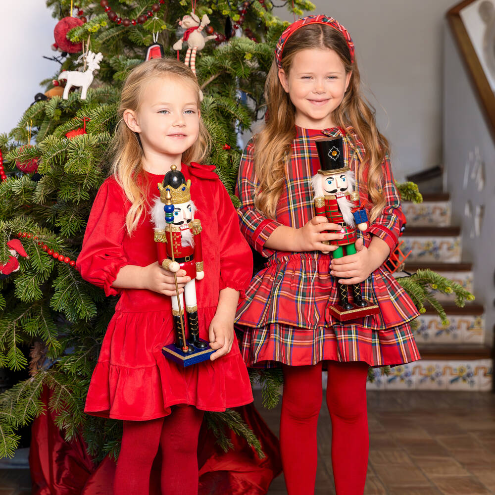 Tutto Piccolo-Girls Festive Tartan Dress Set | Childrensalon Outlet