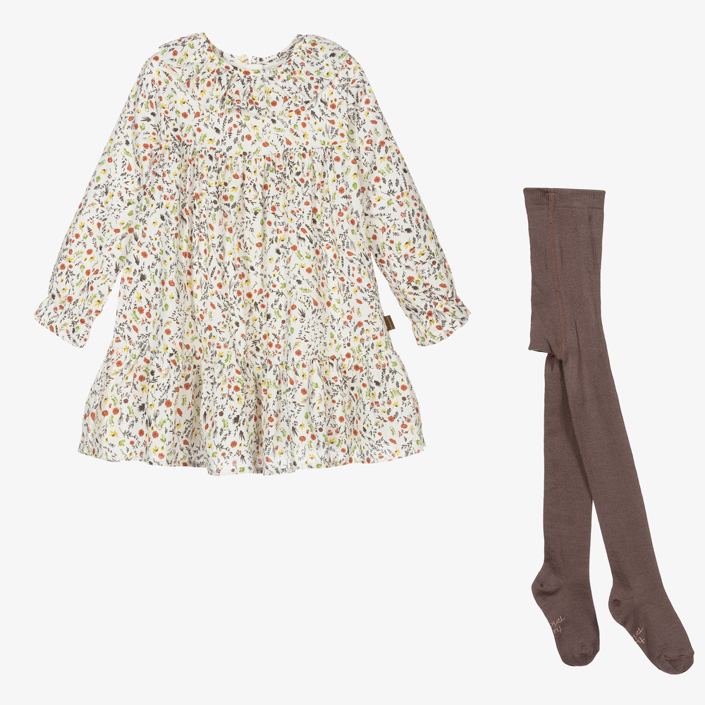 Tutto Piccolo-Платье в цветочек с колготками для девочек | Childrensalon Outlet