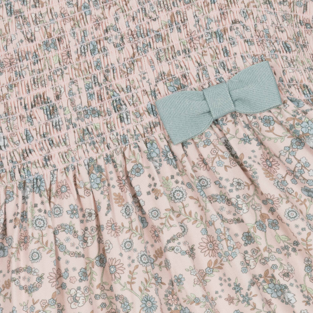 Tutto Piccolo-طقم فستان بطبعة ورود قطن لون زهري | Childrensalon Outlet