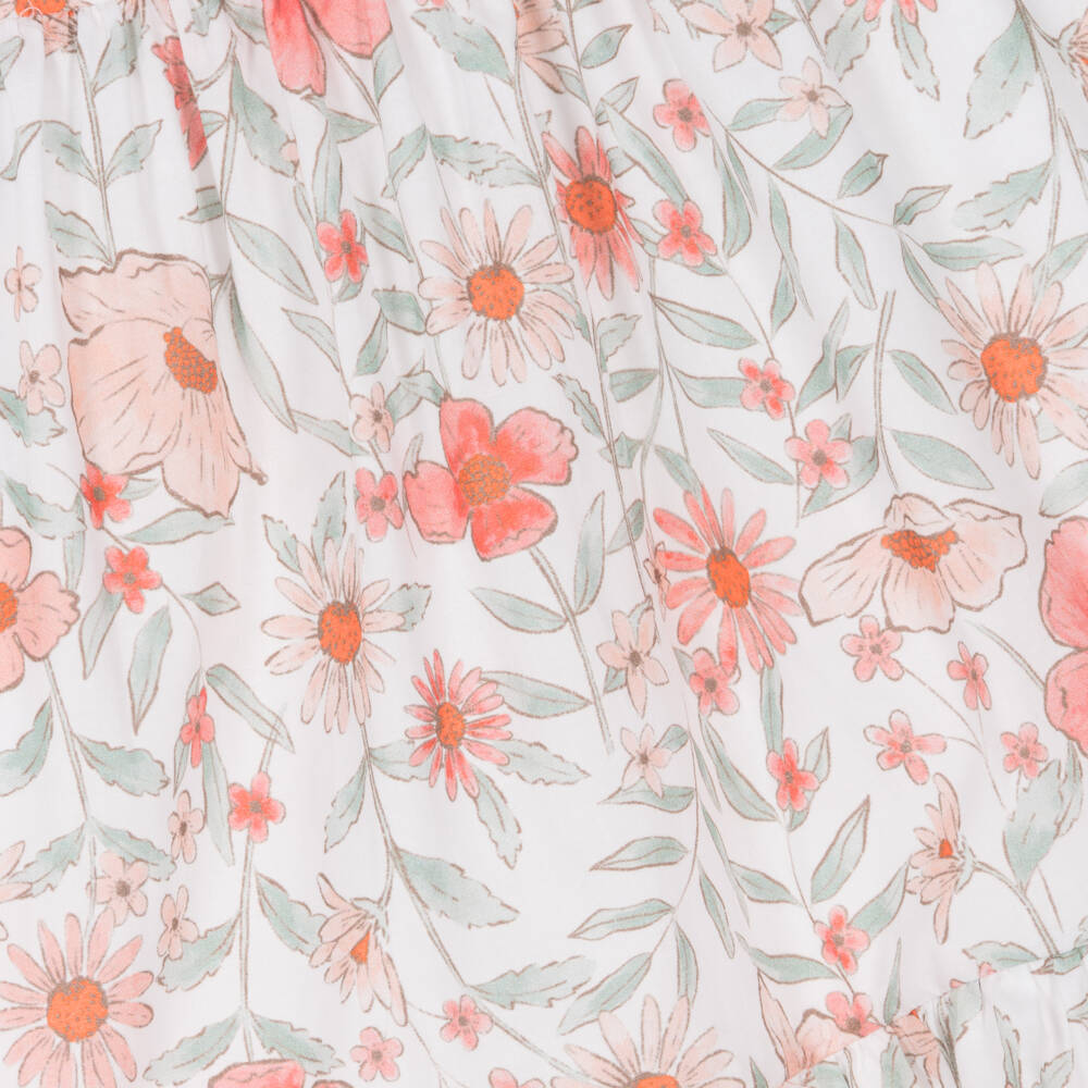 Tutto Piccolo-Girls Floral Ruffle Cotton Dress | Childrensalon Outlet
