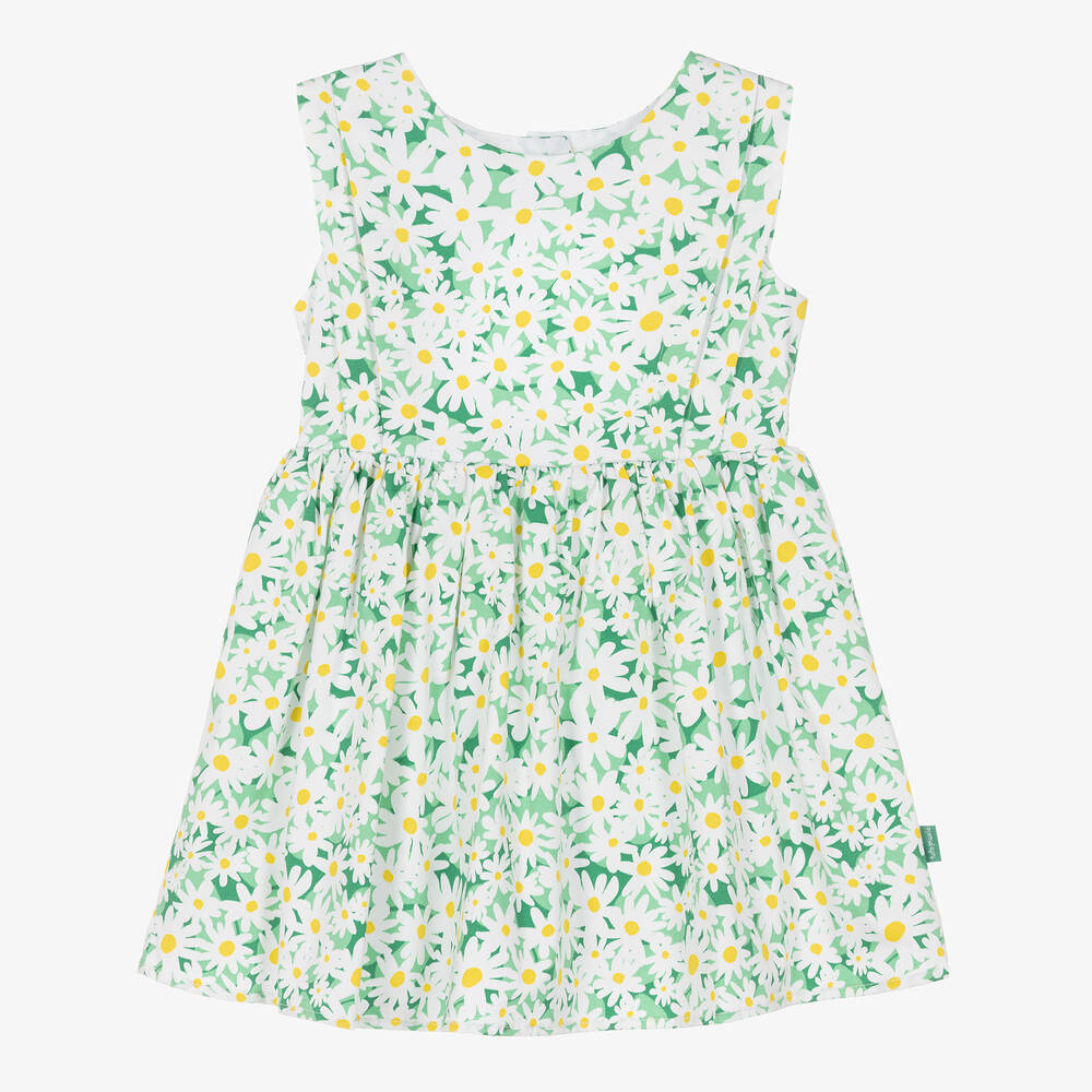 Tutto Piccolo-فستان قطن لون أخضر وأبيض | Childrensalon Outlet