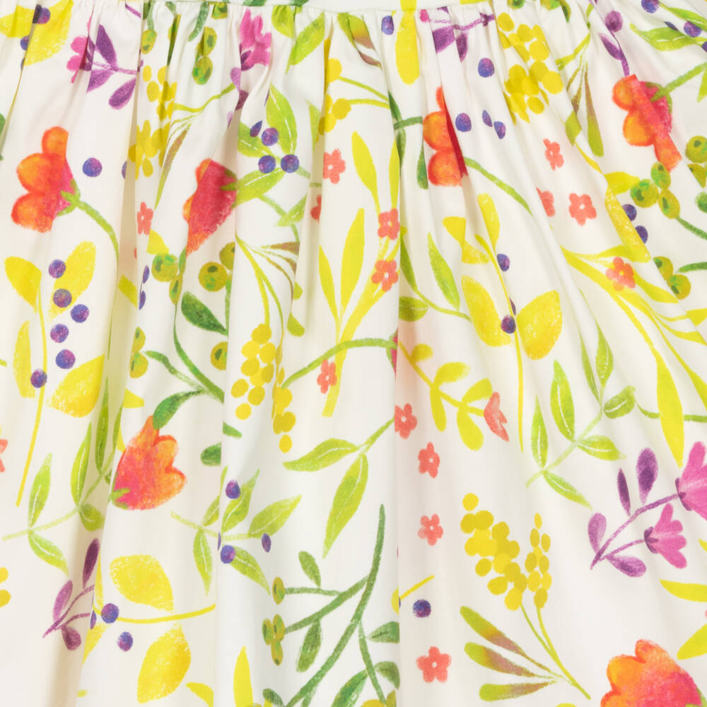 Tutto Piccolo-Girls Green Floral Cotton Delight Dress | Childrensalon Outlet