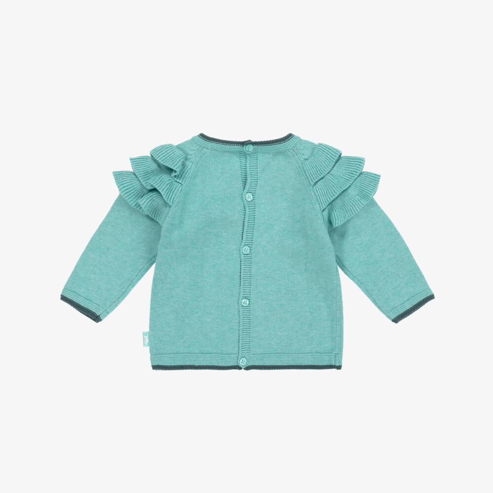 Tutto Piccolo-Girls Green Frill Sweater | Childrensalon Outlet