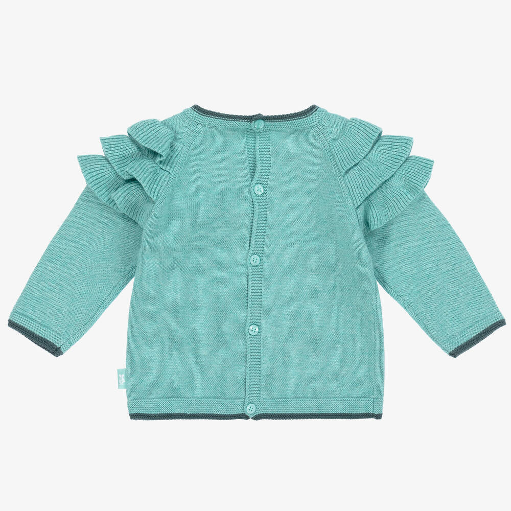 Tutto Piccolo-Girls Green Frill Sweater | Childrensalon Outlet