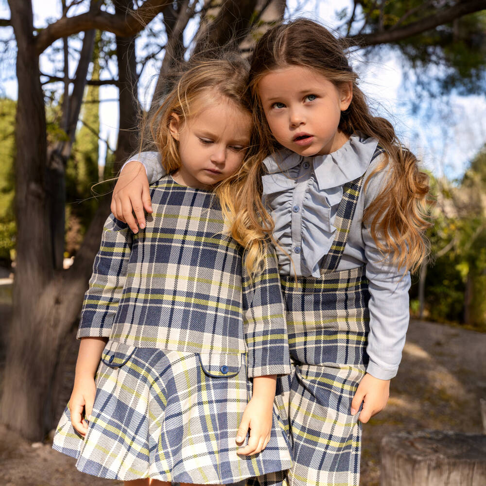 Tutto Piccolo-طقم فستان قطني بنقشة مربعات للبنات | Childrensalon Outlet