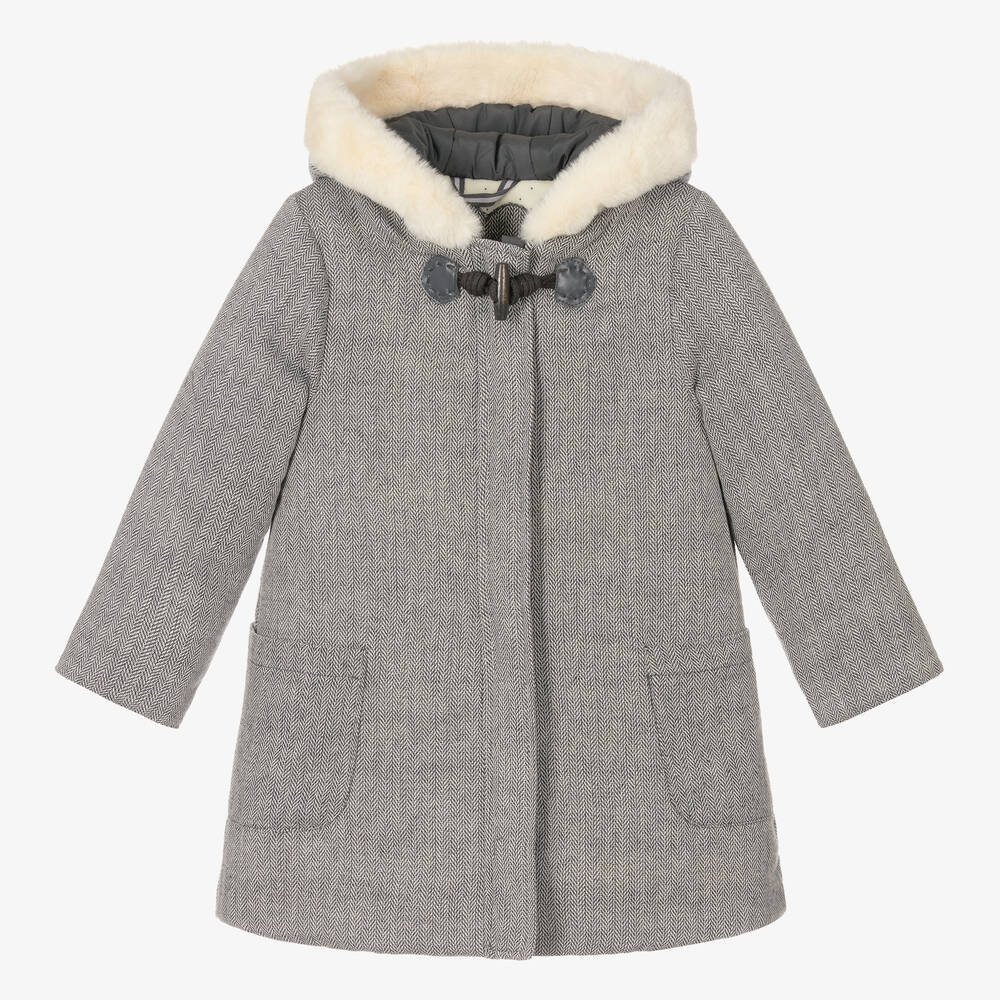 Tutto Piccolo - Manteau gris à chevrons fille | Childrensalon