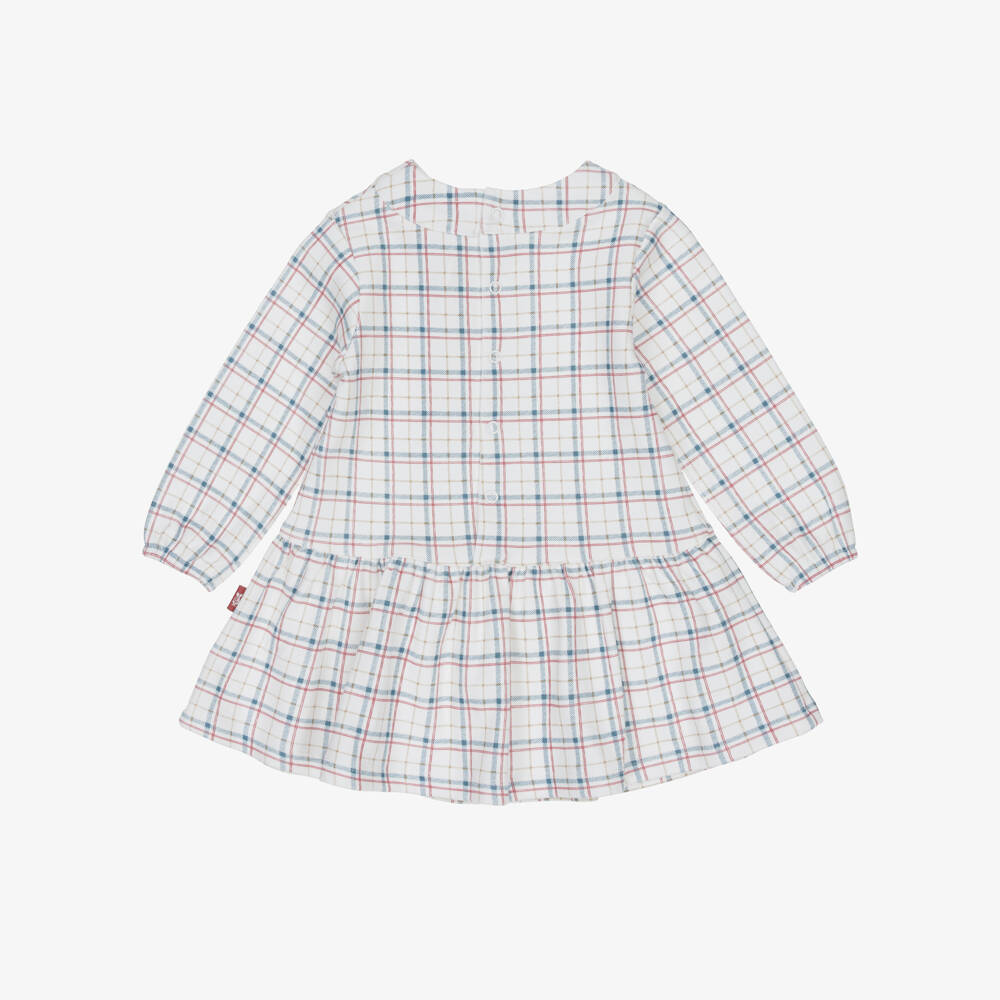 Tutto Piccolo-Girls Ivory Checked Dress & Red Tights Set | Childrensalon Outlet