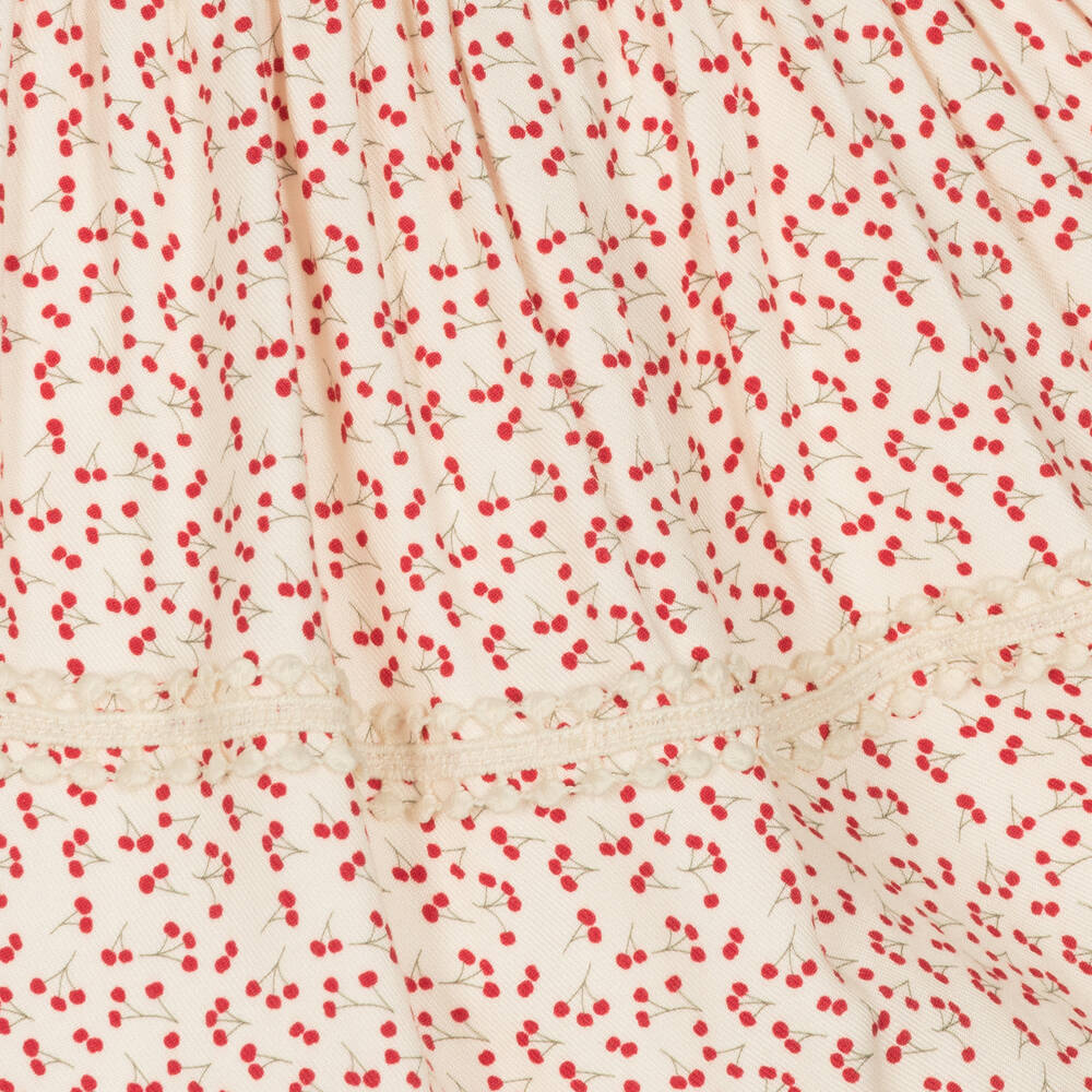 Tutto Piccolo-طقم فستان وكولون فيسكوز تويل وقطن لون عاجي | Childrensalon Outlet