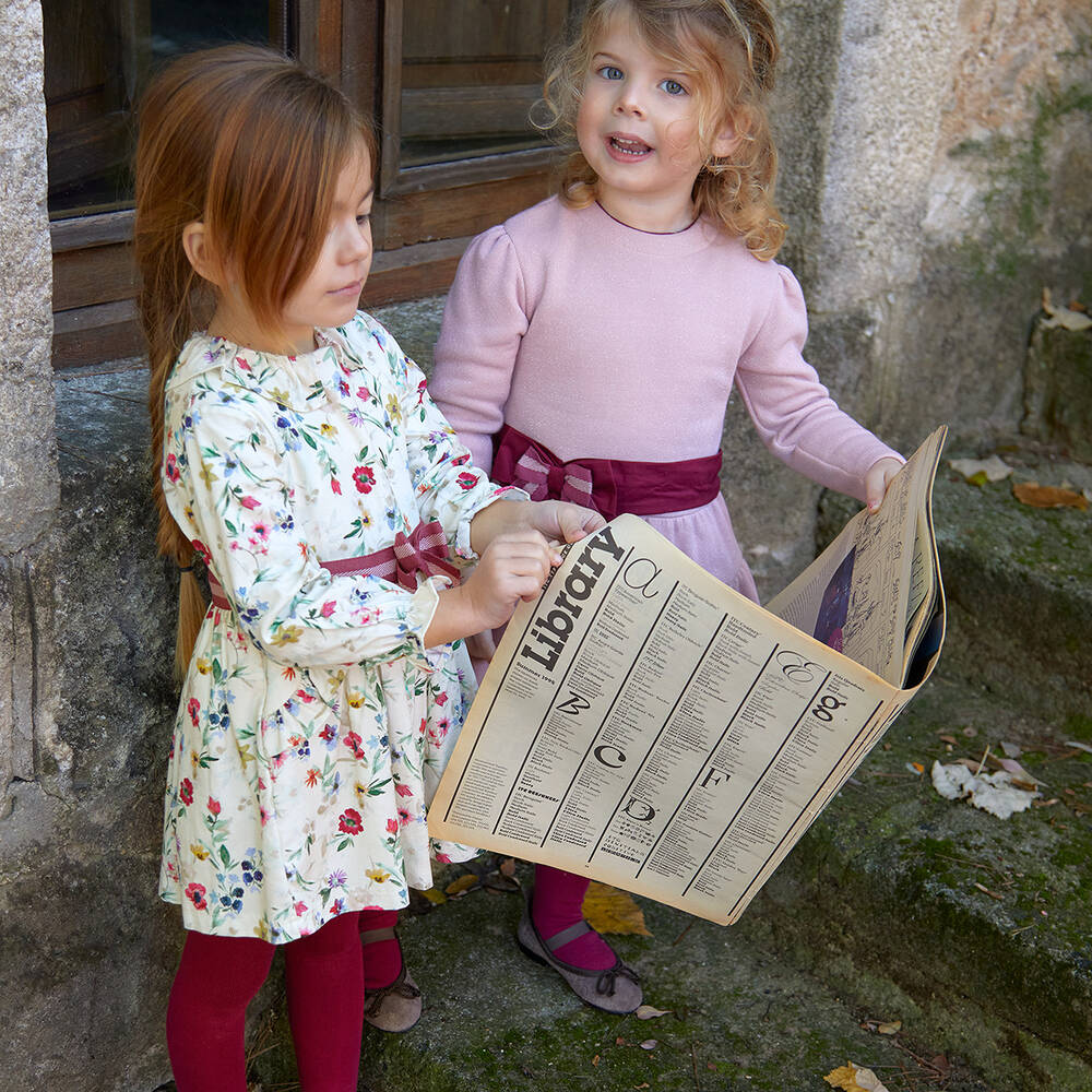 Tutto Piccolo-Girls Ivory Cotton Floral Dress Set | Childrensalon Outlet