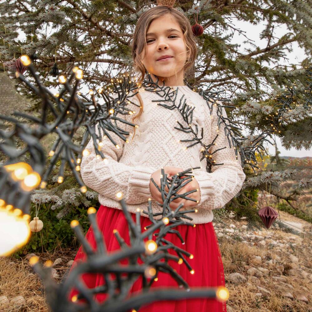 Tutto Piccolo-Girls Ivory Jumper & Red Skirt Set | Childrensalon Outlet