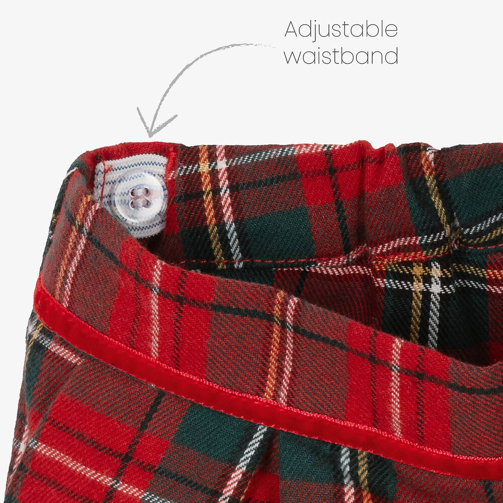 Tutto Piccolo-طقم شورت قطن تارتان لون أزرق فاتح وأحمر | Childrensalon Outlet