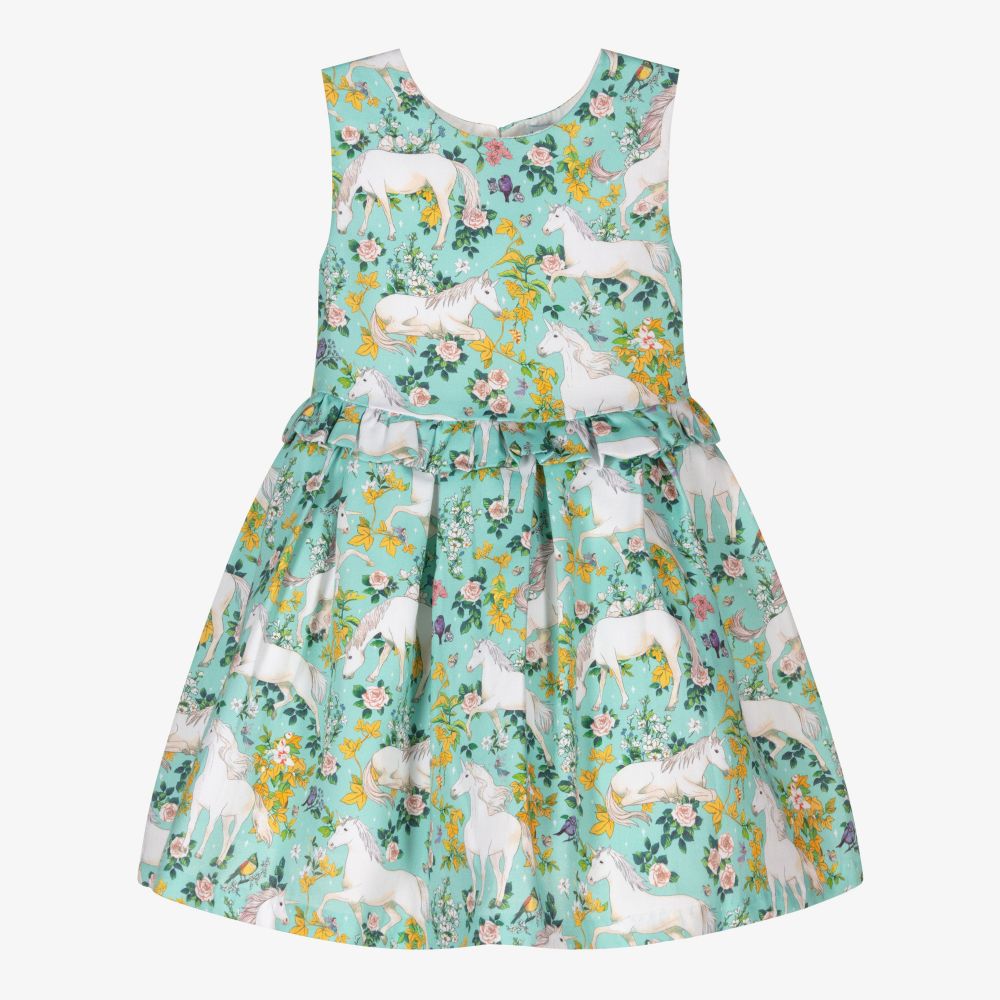 Tutto Piccolo - Robe vert menthe en coton Fille | Childrensalon