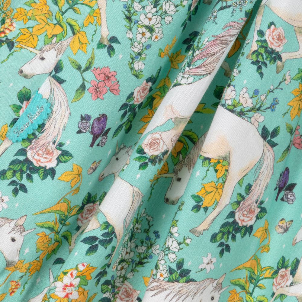 Tutto Piccolo-Girls Mint Green Cotton Dress | Childrensalon Outlet