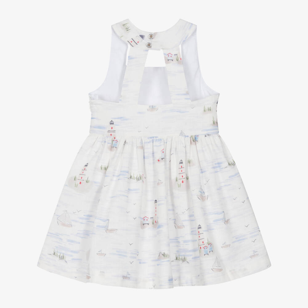 Tutto Piccolo-Girls Nautical Breeze Linen Sundress | Childrensalon Outlet
