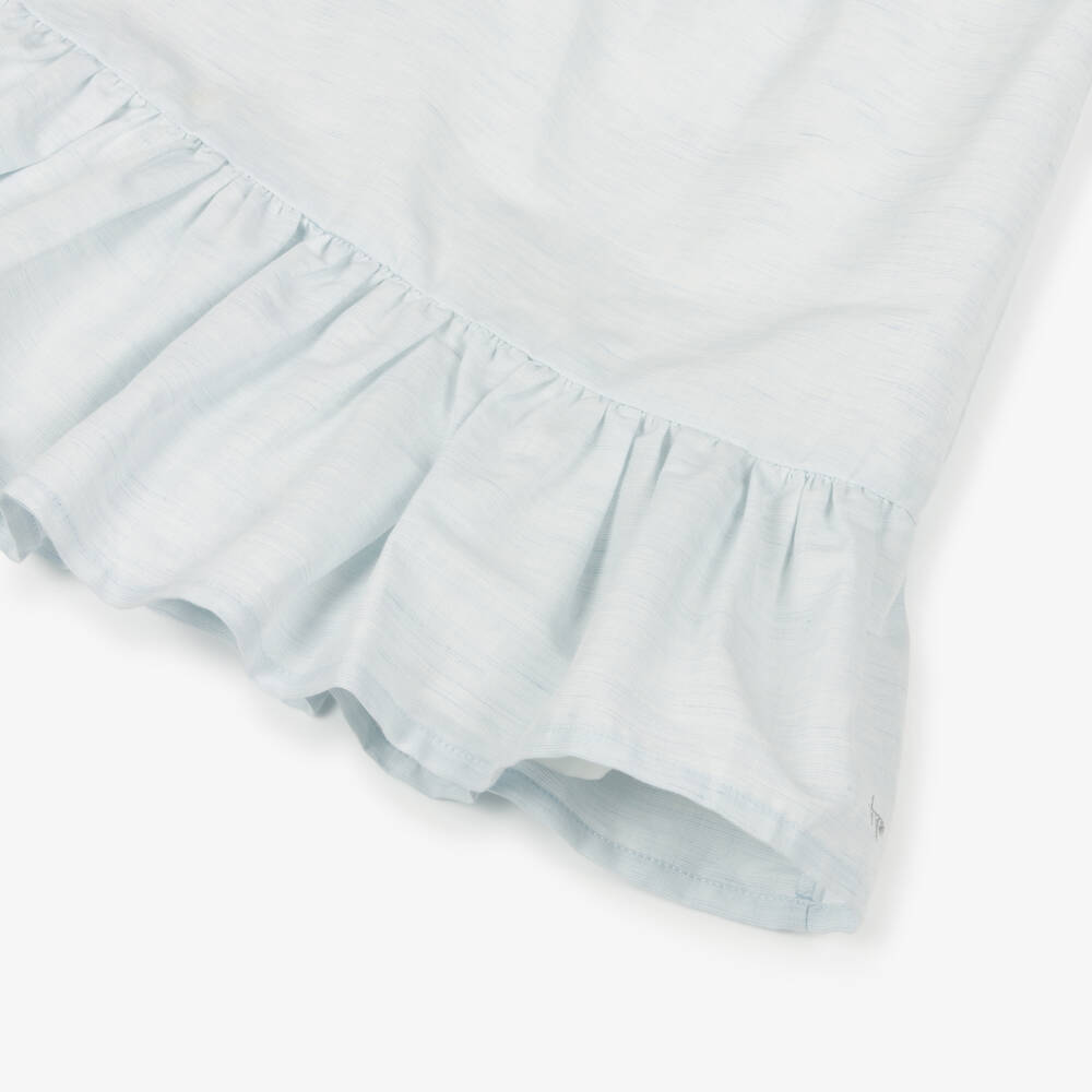 Tutto Piccolo-Girls Pale Blue Sleeveless Lace Ruffle Dress | Childrensalon Outlet