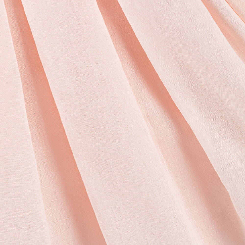 Tutto Piccolo-Girls Peach Pink Embroidered Dress with Sheer Overlay | Childrensalon Outlet