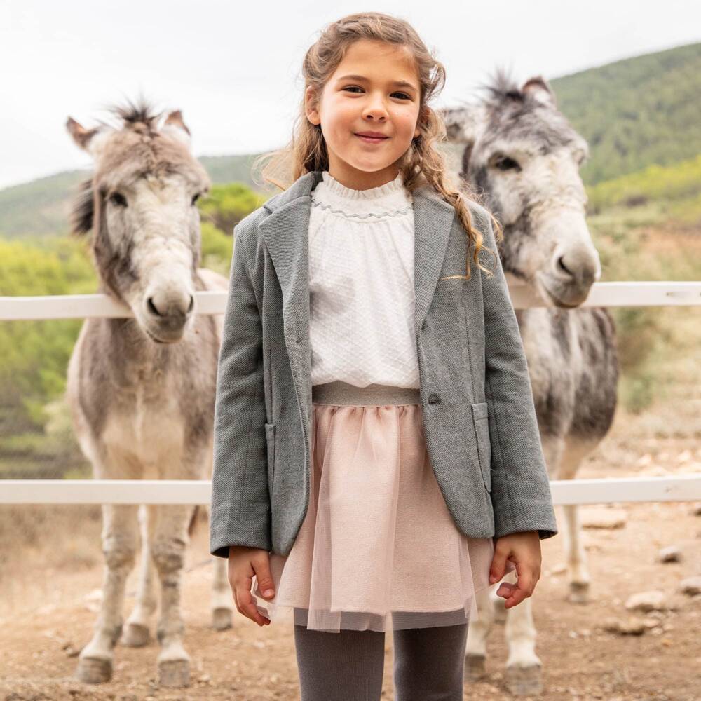 Tutto Piccolo-طقم تنورة تول لون أبيض وزهري | Childrensalon Outlet