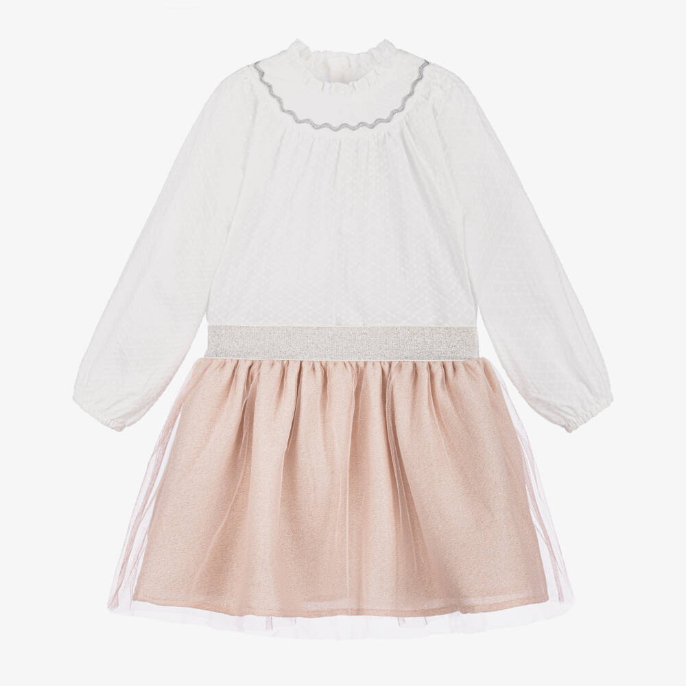 Tutto Piccolo-Girls Pink and White Tulle Set | Childrensalon Outlet