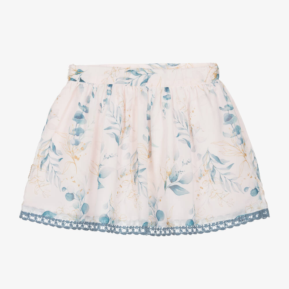 Tutto Piccolo-Girls Pink & Blue Floral Skirt | Childrensalon Outlet