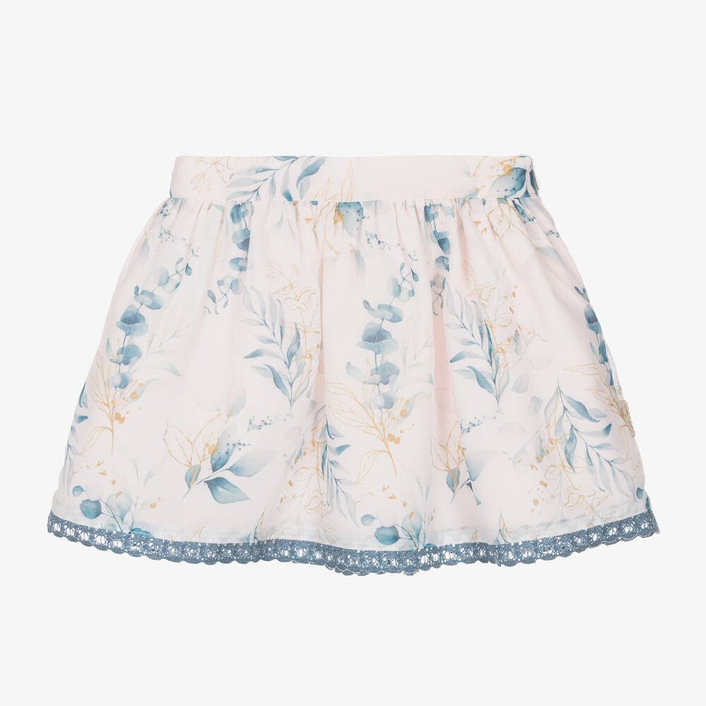 Tutto Piccolo-Girls Pink & Blue Floral Skirt | Childrensalon Outlet