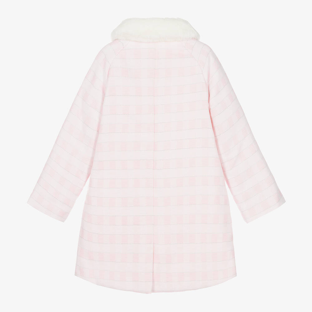 Tutto Piccolo Girls Pink Check Coat Childrensalon Outlet