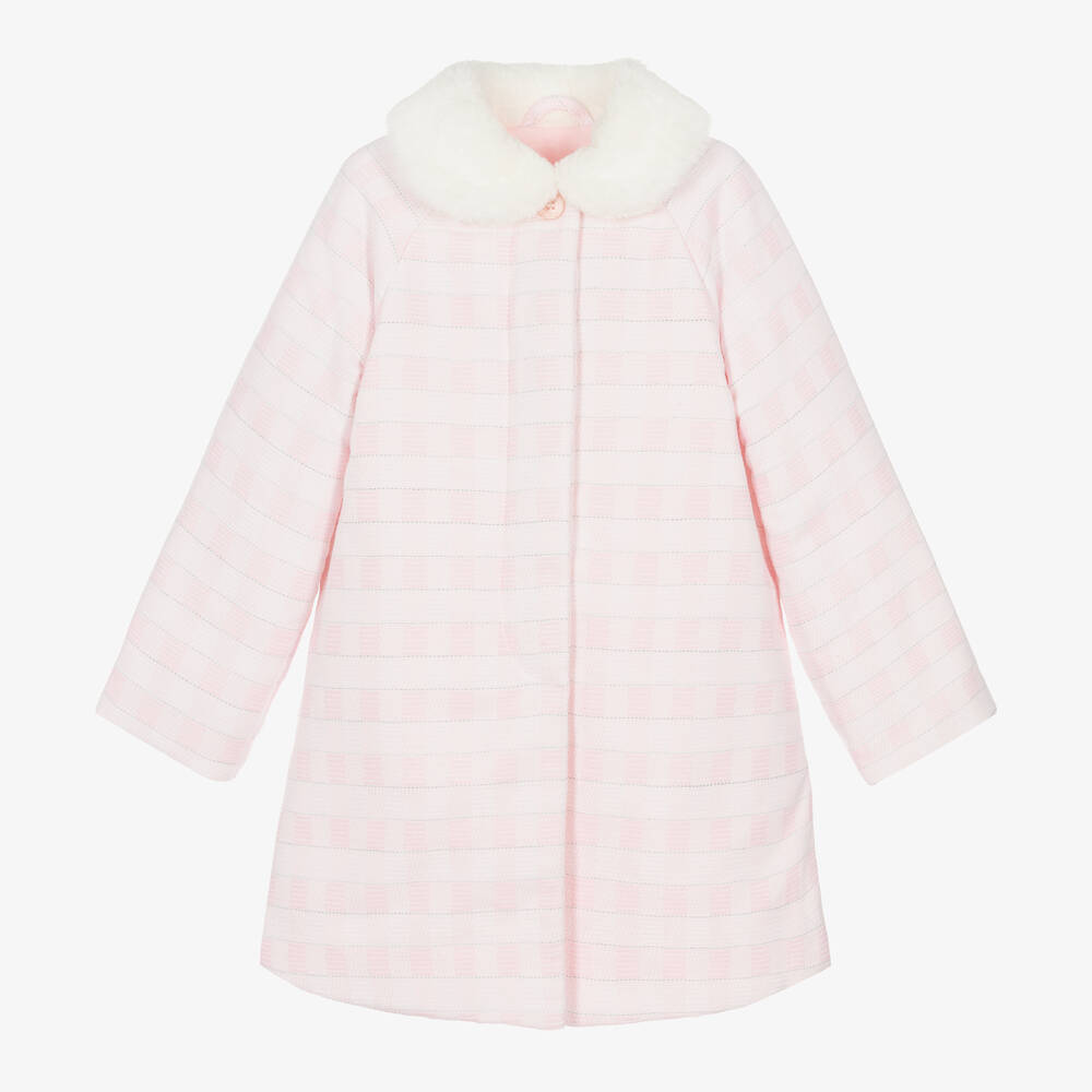 Tutto Piccolo - Manteau rose à carreaux fille | Childrensalon
