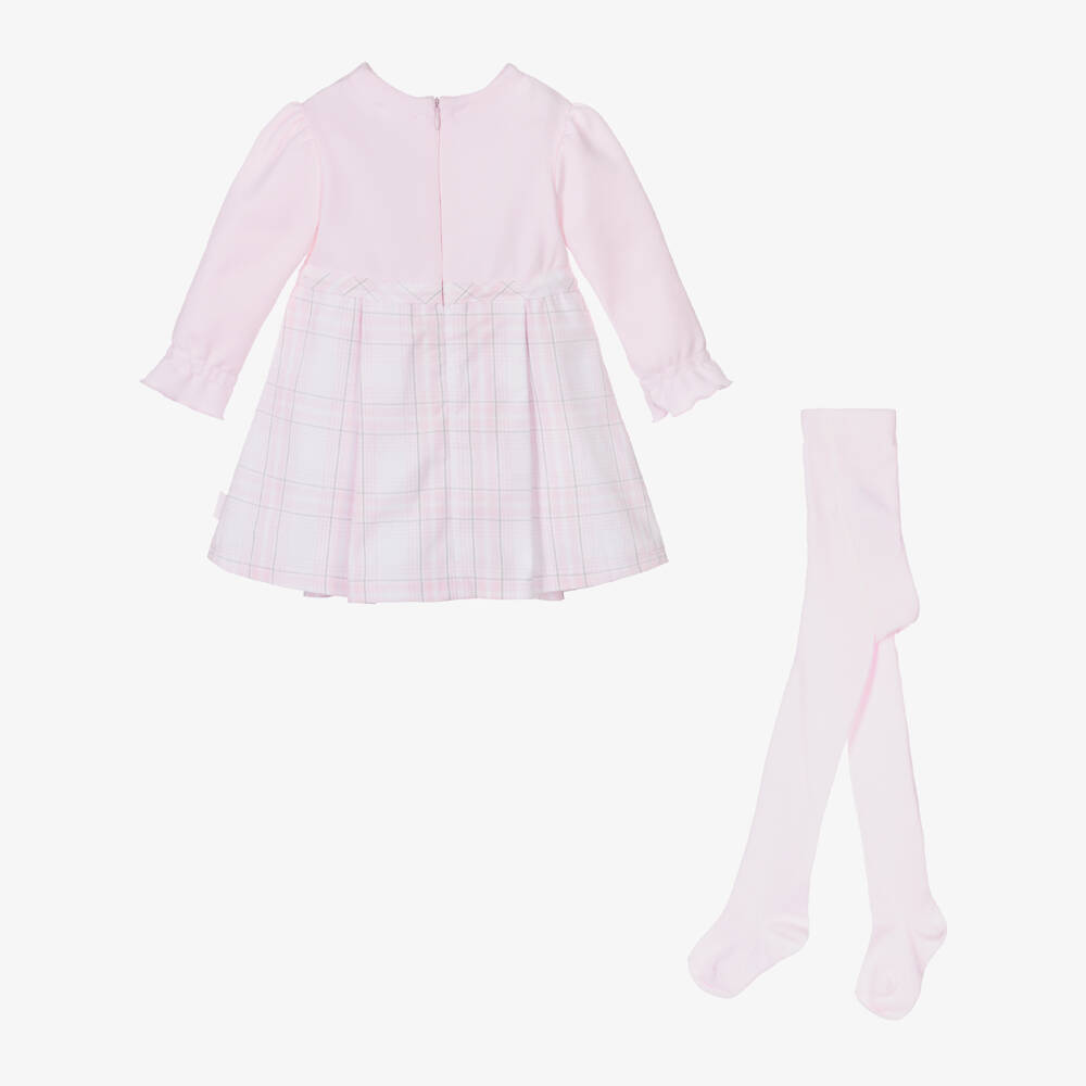 Tutto Piccolo-Girls Pink Checked Dress Ensemble | Childrensalon Outlet