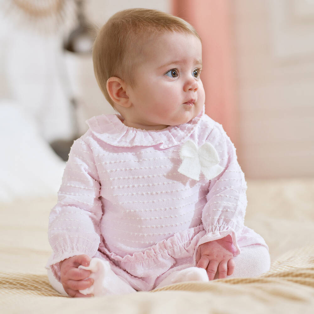 Tutto Piccolo-طقم فستان أطفال بناتي قطن تويل لون زهري | Childrensalon Outlet