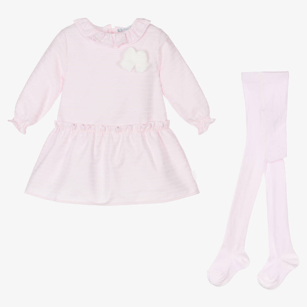 Tutto Piccolo-طقم فستان أطفال بناتي قطن تويل لون زهري | Childrensalon Outlet